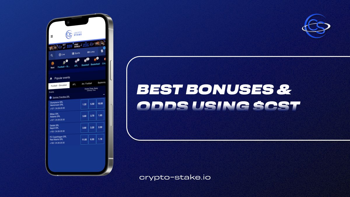 Did you know when you bet using $CST on on crypto-stake.io you get the best bonuses &amp; odds? 🧐

Sign up today and enjoy betting using #crypto on your favorite #sports and #casino games🎰

crypto-stake.io

#Stake #BNB #ETH #OnlineCasino #F1 #Football #Golf