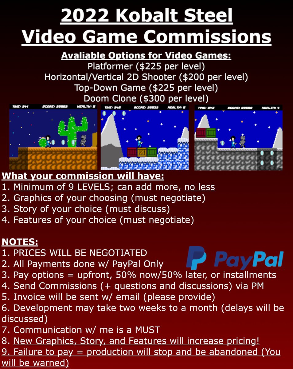 UPDATE!!! Video Game Commissions are still open and I updated the price sheet to show the actual prices for everything and I clarified a few additional things! Hope this helps! #commissions #commissionsopen #indiegame #indiegaming #IndieGameDev #furry
