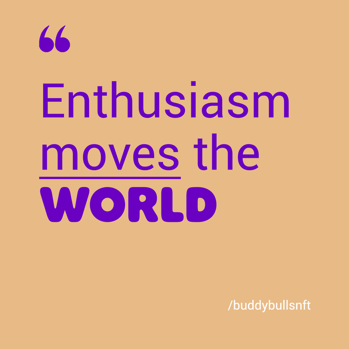 buddybullsnft's tweet photo. Enthusiasm moves the world
.
.
#buddybulls, #socialproject, #wildmovement, #nft, #nftart, #nftcollections, #nftcommunity, #nftproject, #metaversenft, #cryptoartwork, #nftspain#polygonnft https://t.co/sshtlYIAlj
