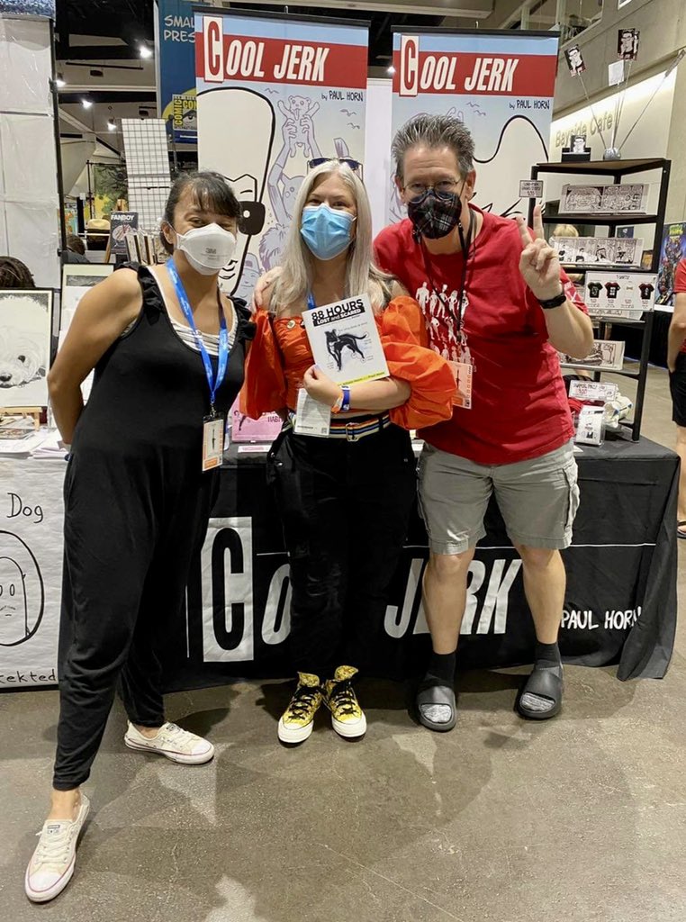JennCabe's tweet photo. It’s all happening in the exhibit hall @Comic_Con — I’m beyond excited to immerse myself in the world of 88 Hours by Paul @CoolJerk &amp; Darlene @DarleneEats Horn! 

#88Hours #SDCC2022 

Photo by @guthlife ♥️ https://t.co/UMWqY5MyPj