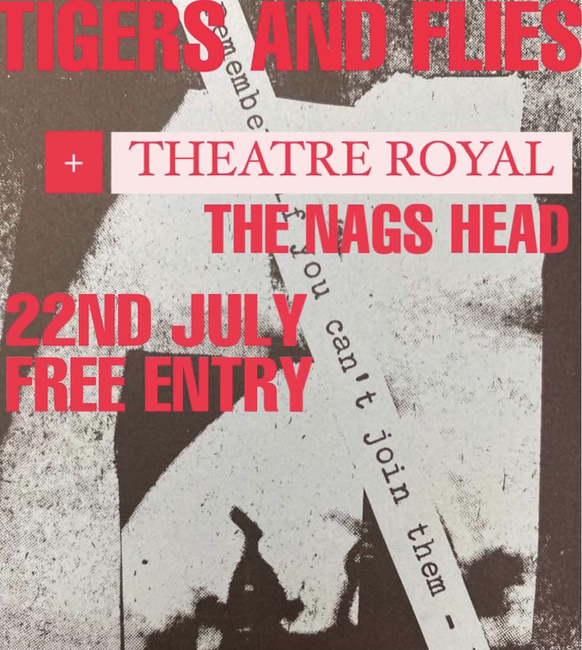 Tigers and Flies (@tigersandflies) on Twitter photo Was an absolute pleasure to share a bill with <a href="/Theatre_Royal_/">Theatre Royal</a> at the Nags Head in Rochester tonight 😎 🪰 Was an absolute pleasure to share a bill with <a href="/Theatre_Royal_/">Theatre Royal</a> at the Nags Head in Rochester tonight 😎 🪰