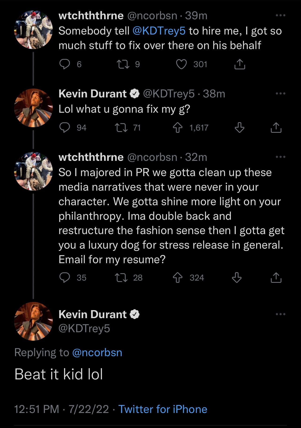 Kd twitter top