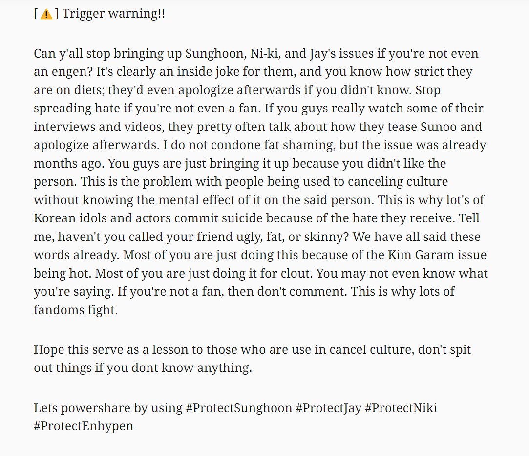 for_IVEryoung19's tweet image. Let's powershare this to protect enhypen and clear things up.
#ProtectSunghoon #ProtectJay #ProtectNiki #ProtectEnhypen