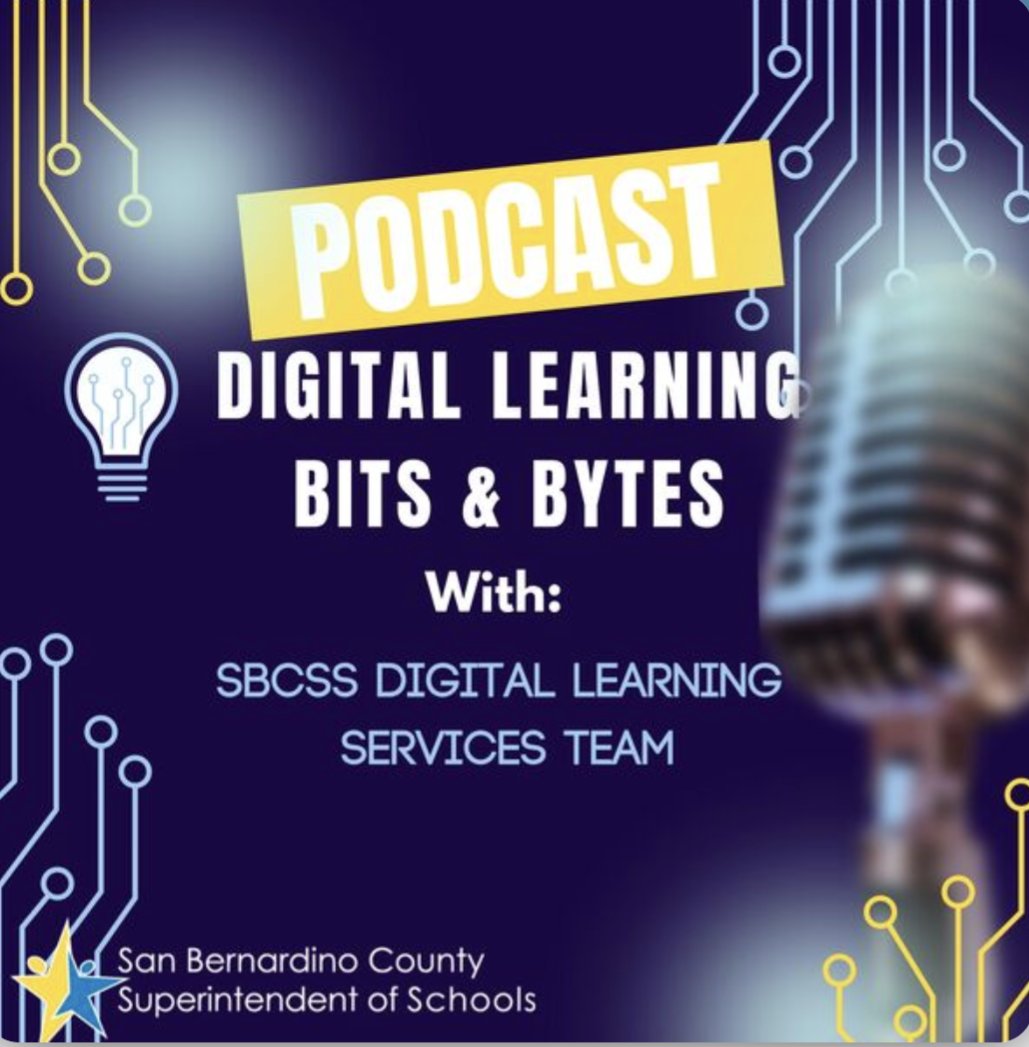Our Digital Learning Bits and Bytes Podcast is officially public! It was an absolute blast interviewing <a href="/ruffmakesstuff/">Robert Ruff</a>
And Shandrica Williams from <a href="/SBCUSDedtech/">SBCUSD Ed Tech</a> AND @MsNyreeClark
From <a href="/ColtonJUSD/">Colton Joint Unified</a>. Our team learned so much! 

Check it out here: 
buzzsprout.com/2000724