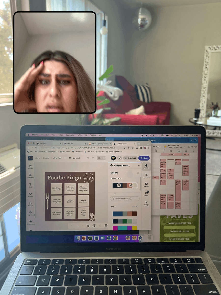 AdobeExpress's tweet photo. When it’s ⚠️Time to BeReal⚠️, but you’re a social media manager that has to finish 8 different projects before their next meeting 🙃 https://t.co/SHFINSWmQr