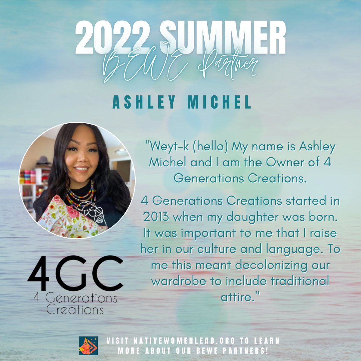 ☀️ We’re excited to announce our partnerships with:
💄 <a href="/cecemeadows/">CeceMeadows</a> &amp; <a href="/pradosbeauty/">Prados Beauty</a>
🌱 Rocio Francis, her daughter Delilah Chavez &amp; @morningmistsoapco
🖌 Ashley Michel &amp; @4generationscreations

Learn more about our Summer 2022 BEWE Box Partners at nativewomenlead.org!