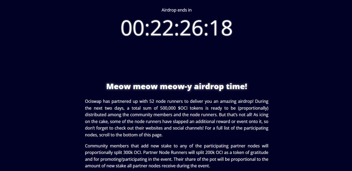 gezbiy's tweet photo. You only need to stake among 52 OCI partner validators and register your XRD address at https://t.co/3fazY4F4tI to participate in the airdrop that @ociswap  is now providing for XRD stakeholders.
$XRD $OCI @AcmeNodes https://t.co/YBARTInNOA