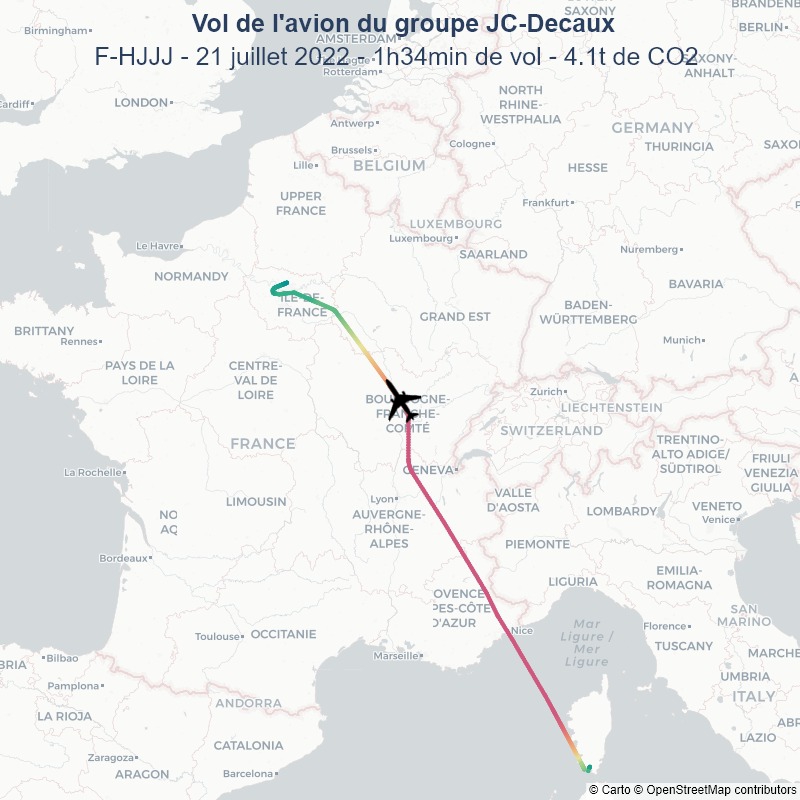i_fly_Bernard's tweet photo. A ceux qui disent "oui mais les jets privés servent aux PDG à se déplacer rapidement pour leur travail": hier vol aller-retour Paris-Figari pour l'avion du groupe JC Decaux 🙃
Figari en été, lieu bien connu pour faire trembler Wall Street par son intense activité économique 🏖️😎 https://t.co/iZPBcF1Ymf