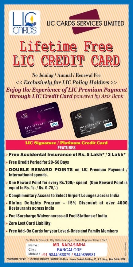 licnarasimha's tweet photo. Hi To All Mr / Mrs / Ms.,

Latest Available "2 TYPES OF LIFE TIME FREE LIC CREDIT CARDS"

To know more about 2 types of LIC CREDIT CARDS Features &amp; Benefits,

Feel free to Contact Us ⬇️ ASAP

With Best Regards
Sri Vasavi Consultants
Mr. Narasimha. https://t.co/lQL2YdzBaf