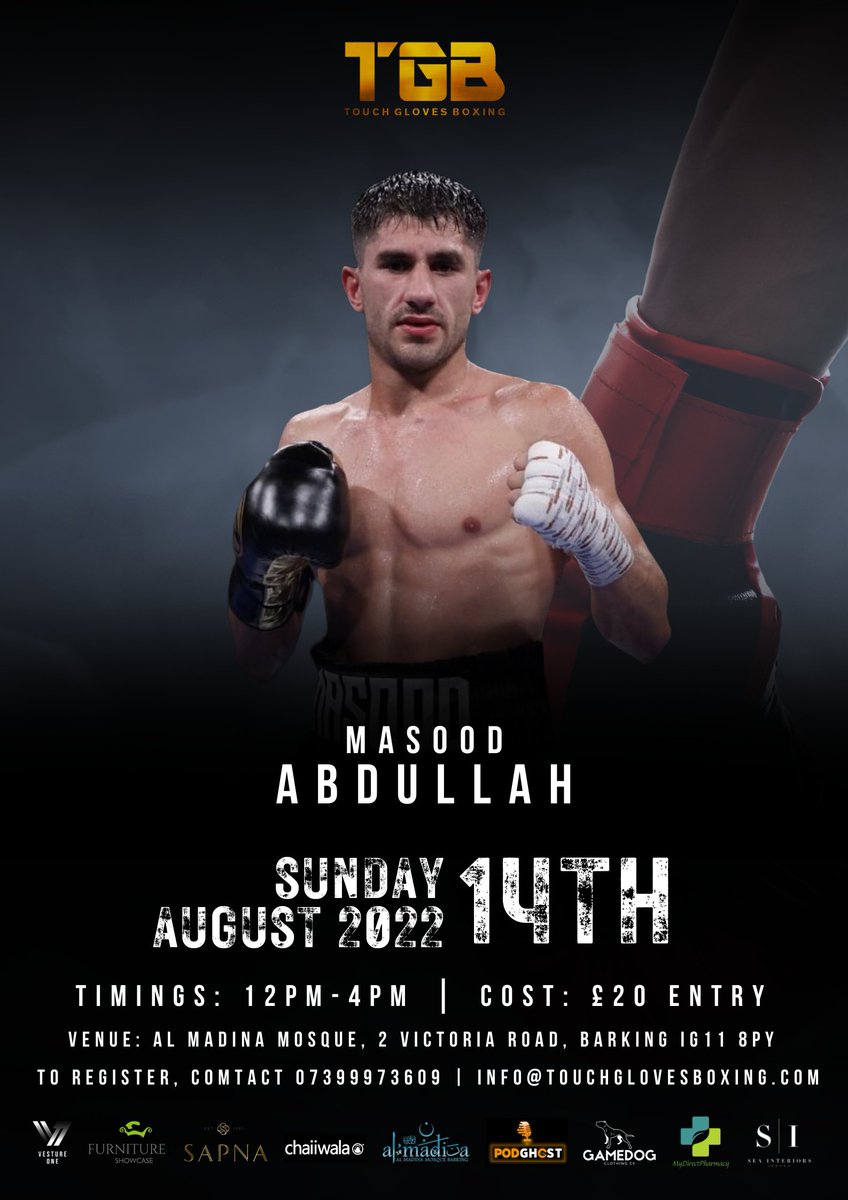 touchglovesboxn's tweet photo. Train With The Champs! Come and train with Masood Abdullah and help raise money for Mangla Youth Club, Pakistan.

Register now info@touchglovesboxing.com 

#boxing #Pakistan #community #Youth #charity https://t.co/sET2ZWJite