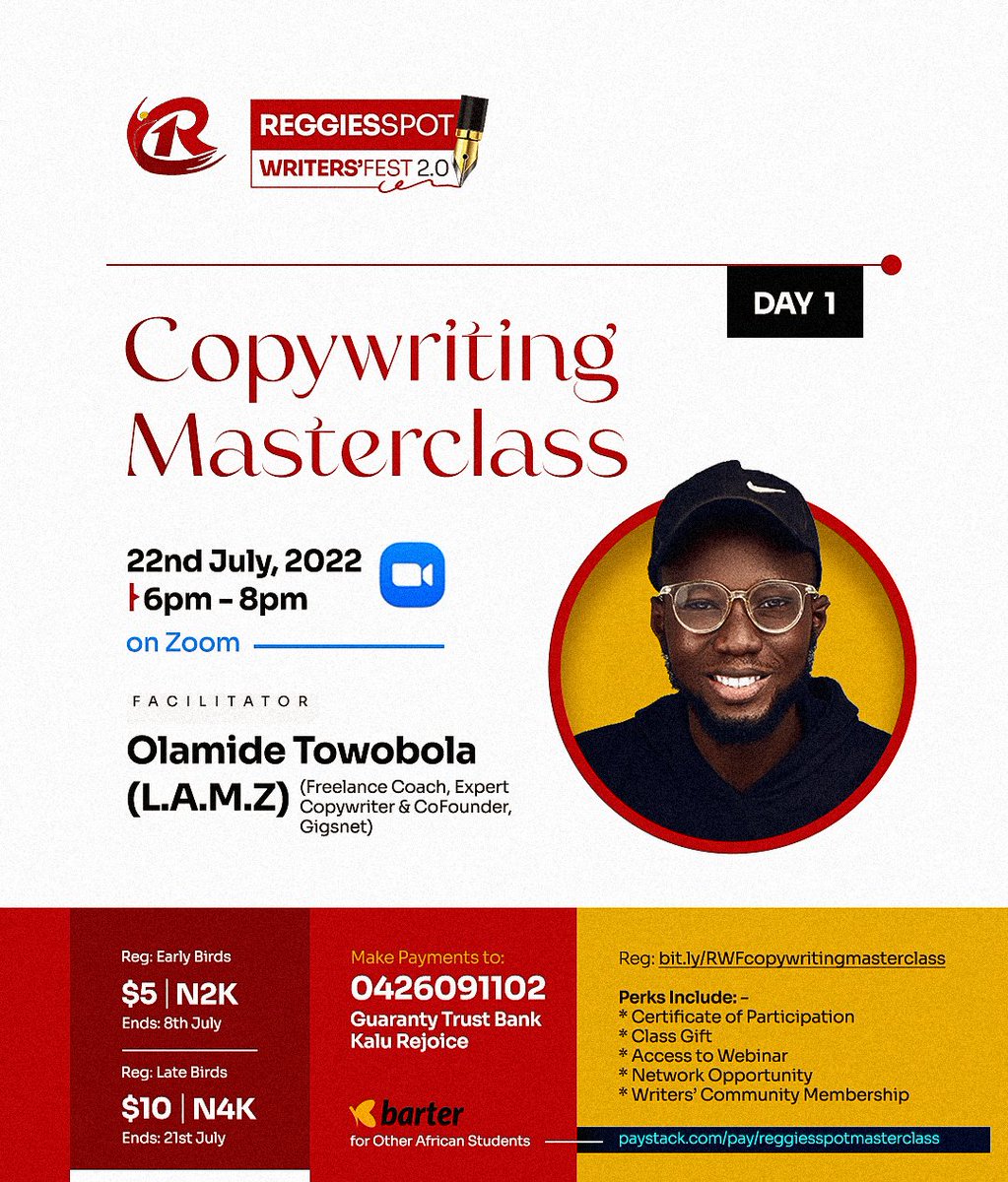 Rjjayy_'s tweet photo. @OlamideTowobola definitely knows his onions 💯💯
Reggiesspot Copywriting Masterclass was a success!
Thank you Coach!
#reggiesspot
#copywriting
#rwf2022
#rwf2 https://t.co/fTWeKx9vVR