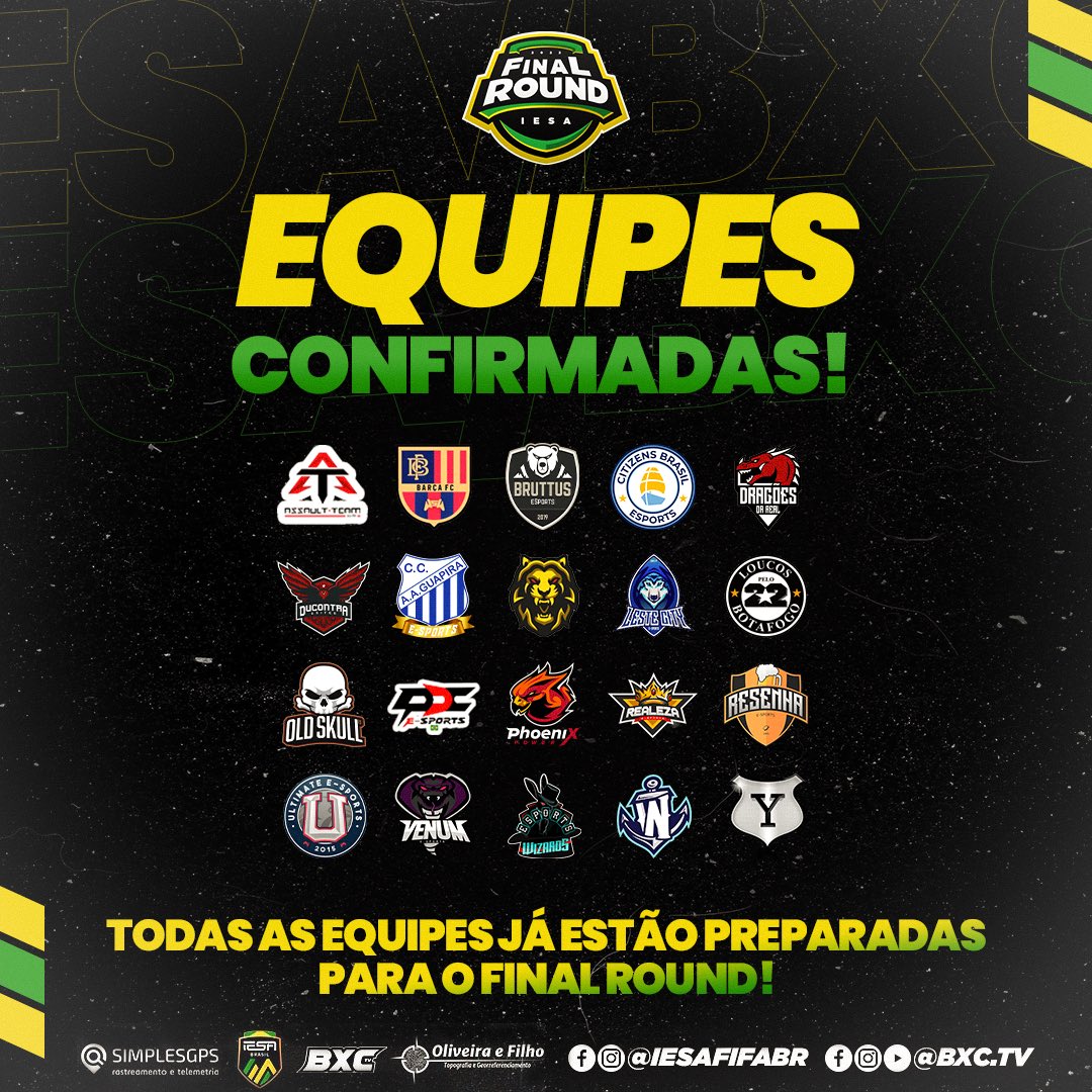 iesabrasil's tweet photo. Equipes confirmadas!
Último torneio da IESA BRASIL em parceria com a BXC!
Confira as equipes que estão presentes no torneio!
@jrrlampard @titonarrador @marronegsilva
#Iesabrasil #bcxtv #fifa22 #proclubs #proclubsbrasil https://t.co/5JFI0Mb6r5