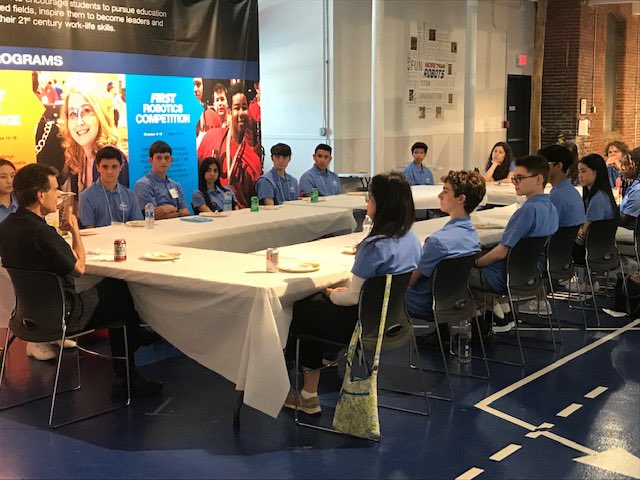 FIRST2338's tweet photo. Leaders of tomorrow because of #FIRST Robotics. Pictured along with other Dean’s List winners and @DeanKamen, is our very own Kyran. #FIRSTisForEveryone #DeansList #STEMFIRST #DiversityFIRST #EquityFIRST @FIRSTweets @FRCTeams @sd308 https://t.co/r6YLrKnqBW