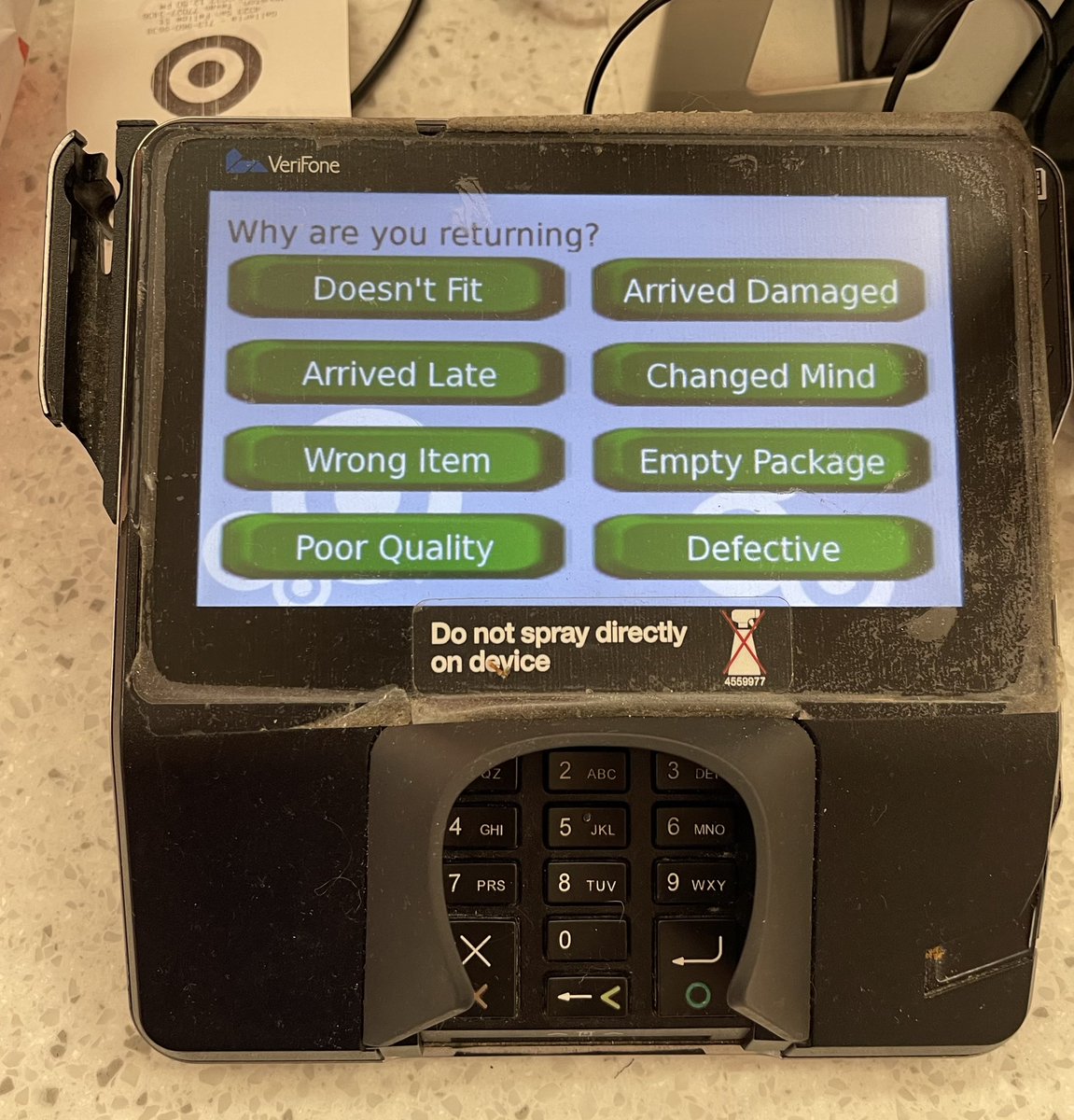 are you returning something to target or are you identifying why your life sucks