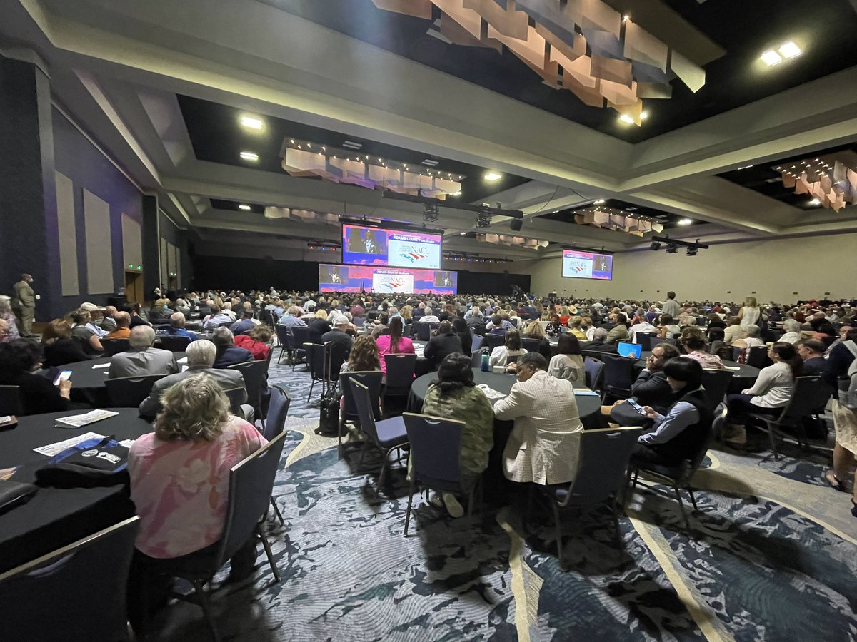 Overflow crowd at NACo’s 1st general session. Almost 2900 county officials are participating and sharing innovative ideas for the future.
