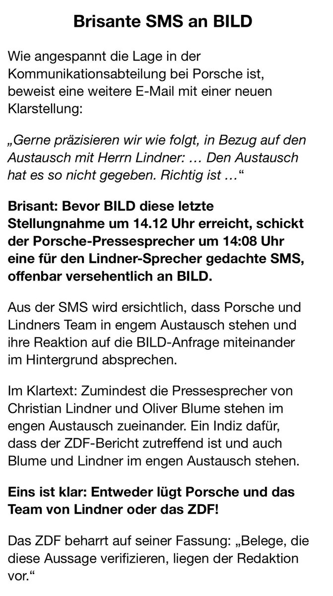 Nicht nur #Lindner und #Blume stehen in engem Austausch. Auch deren PR-Abteilungen schicken sich fleißig Nachrichten zu.

Anscheinend will man sich auch im #PorscheGate abstimmen.
#LindnerRücktritt 
/PM