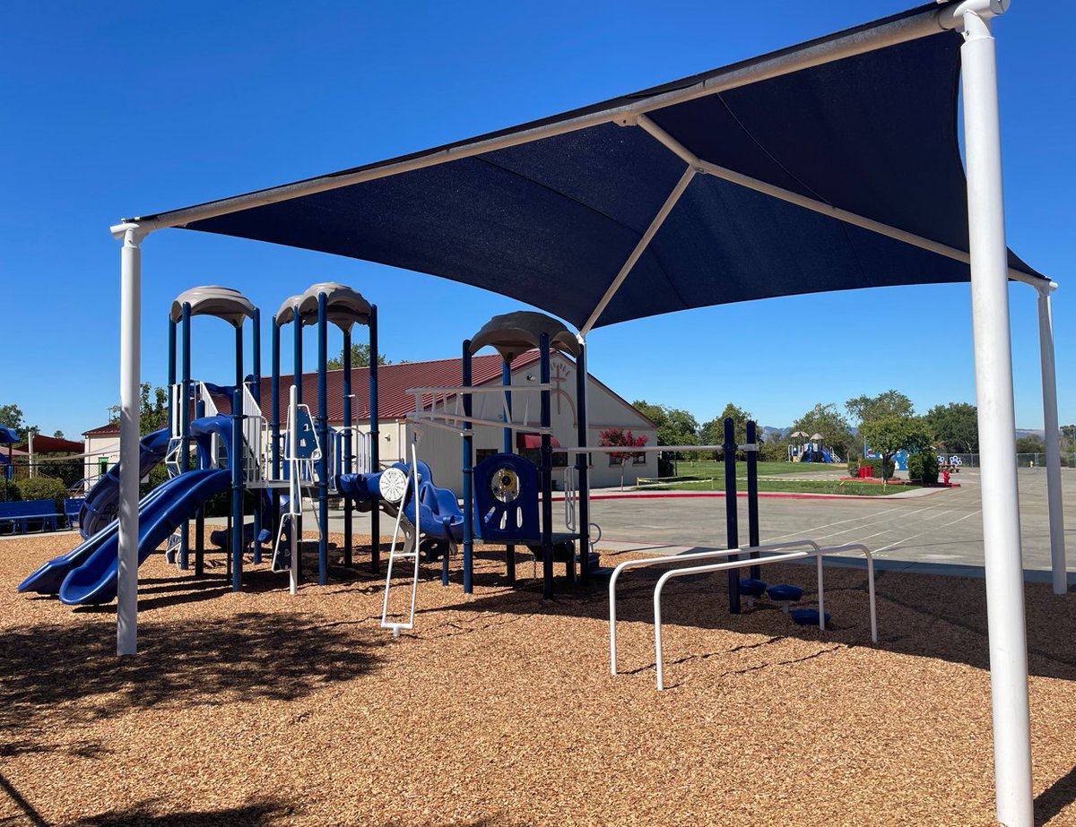 NorCalRec's tweet image. This project turned out great!
In collaboration with @playandpark Structures, We just finished installing two new play structures along with a large shade canopy at Our Savior Lutheran School, Livermore, CA