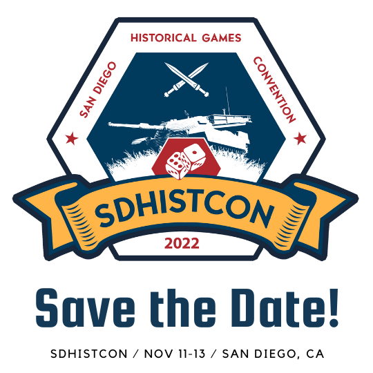 SDHistCon's tweet image. It&apos;s happening! The #SDHistcon team has been hosting online conventions for the past 2 years, but the legendary 𝗜𝗡-𝗣𝗘𝗥𝗦𝗢𝗡, FTF con is in the works! Save the date, friends. This is going to be a big one! @gmtgames
𝗡𝗼𝘃 𝟭𝟭-𝟭𝟯𝘁𝗵, 𝟮𝟬𝟮𝟮 - 𝗦𝗮𝗻 𝗗𝗶𝗲𝗴𝗼, 𝗖𝗔
