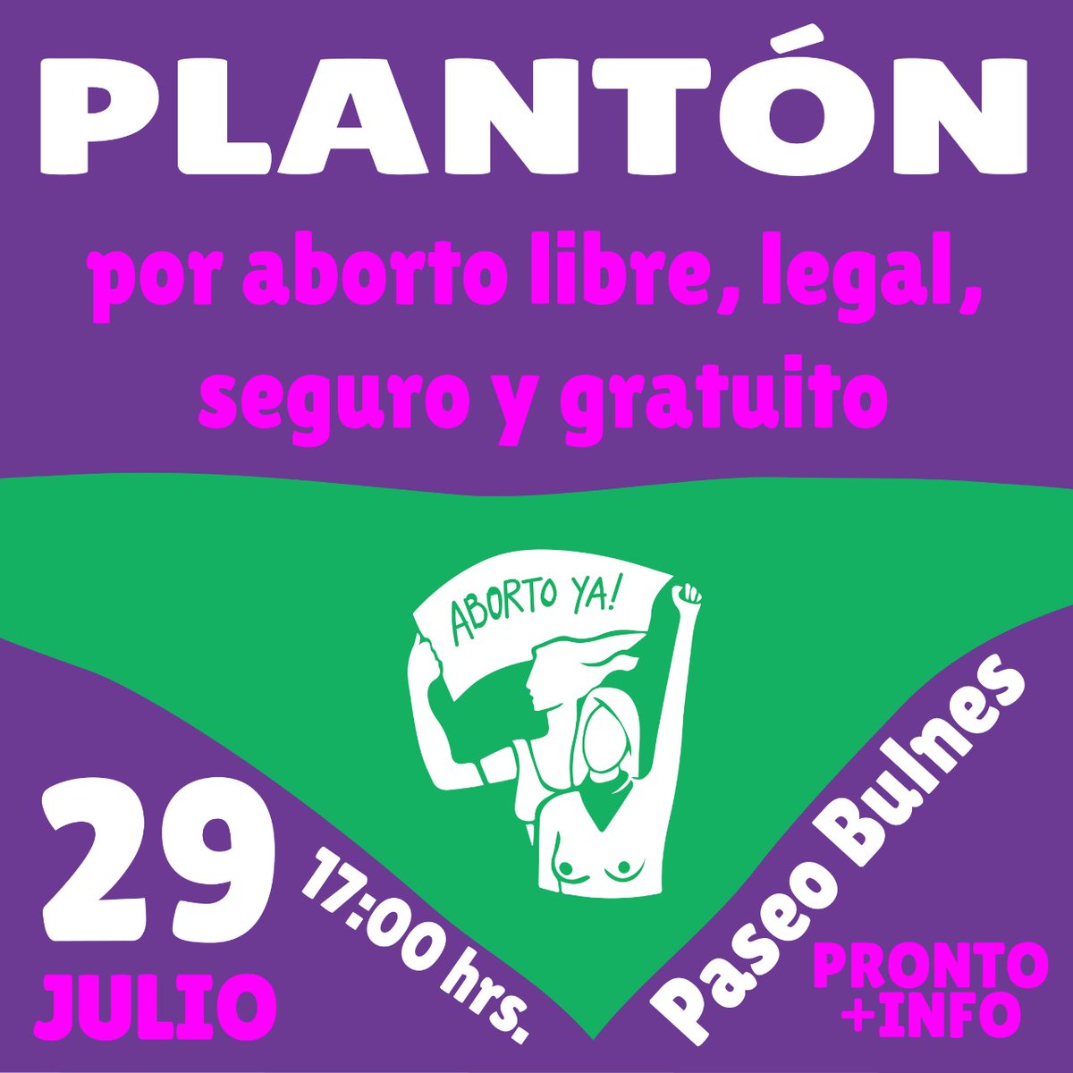 Este viernes 29 de julio Plantón por Aborto Libre, Legal, Seguro y Gratuito a las 17:00 horas

Más unidas que nunca por Aprobar nuestros derechos💚✊🏾
#Aprobamoshastaquesealey