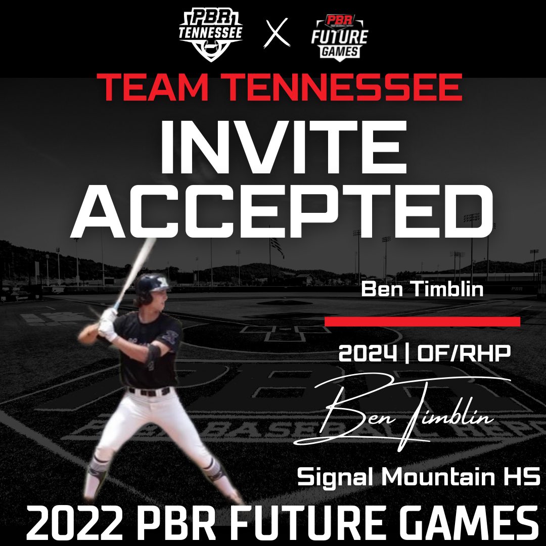 Welcome <a href="/ben_timblin/">Ben Timblin</a> 👋

The ‘24 <a href="/Signalbaseball/">Signal Baseball</a> OF/RHP is locked in to represent Tennessee for the 2022 #PBRFutureGames. 

Athletic two-way prospect✅
6-2 190-lbs✅
FB: Mid 80s, T87✅

#PBRFG22 x <a href="/prepbaseball/">Prep Baseball</a>