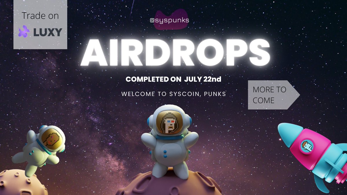 syspunks's tweet image. Watch your head #SYSARMY 👀

📦🪂🌀 more than a 100 #syspunks have been airdropped to many communities that helped us grow so far ❤️‍🔥

Huge thank you to @BD_Ventures @Hayess5178 @amazonclubnft @moonrobotsgame @DeFiTower &amp;amp; friends 💞

👇