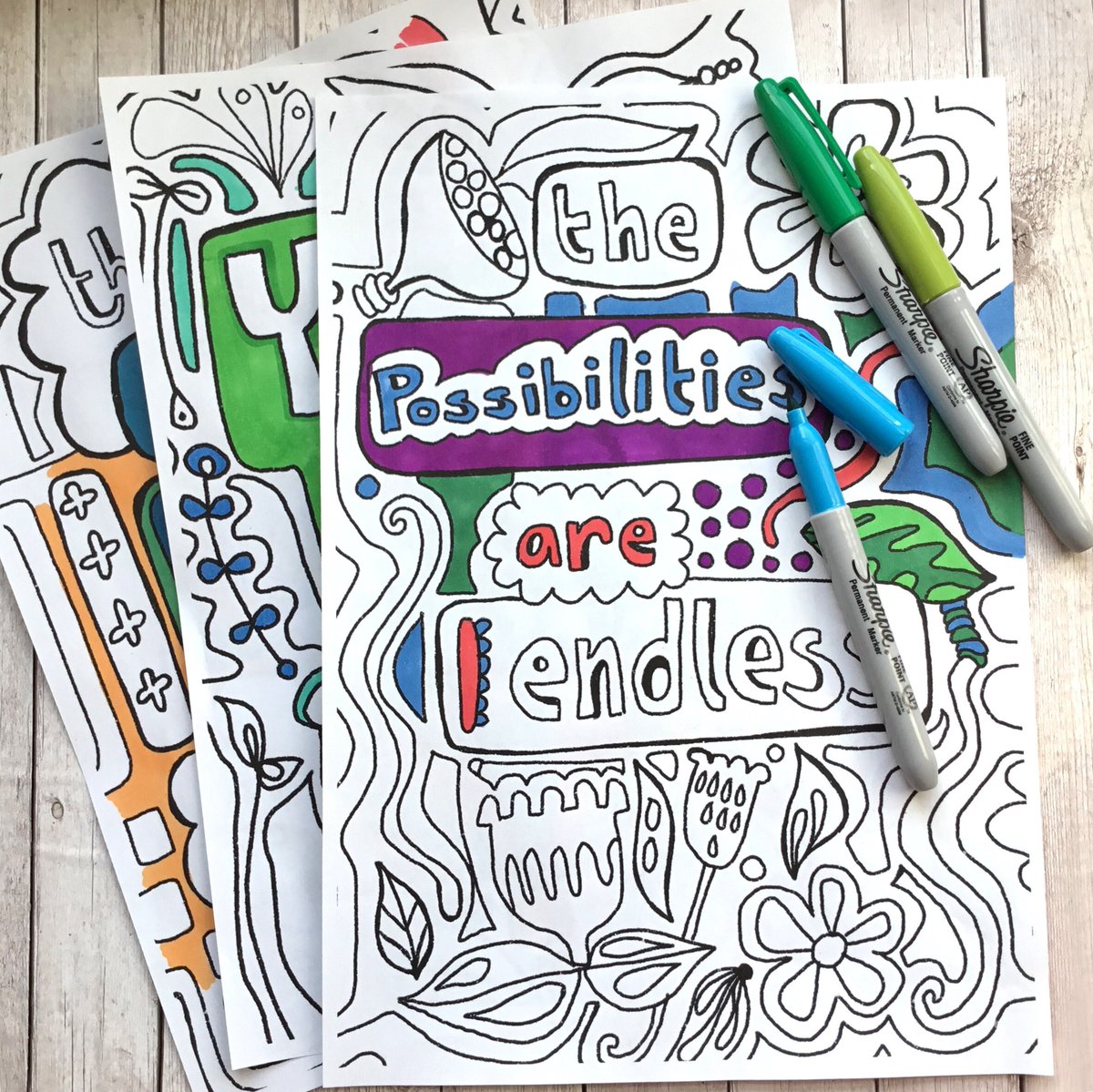 buck_lj's tweet photo. Quote Colouring Page, Instant Download PDF, The Possibilities Are Endless, Positive Affirmations, Self Care, Mindfulness. https://t.co/cWI88MioF2 #Etsy #Slumbermonkey #ColouringSheet https://t.co/2LhM5nYHfN