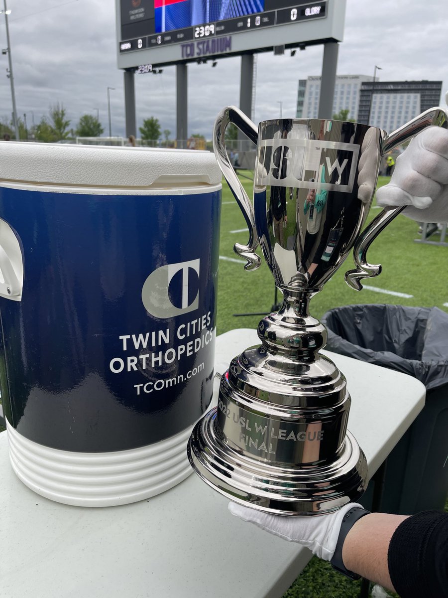 The 🏆was at TCO stadium for the opening game and has returned for the ‘chip tomorrow. Good luck ⁦<a href="/MNAuroraFC/">Minnesota Aurora FC</a>⁩ -win!  Next photo: MN Aurora FC with 🏆

You got this!  Can’t wait to cheer you on tomorrow. 
⁦<a href="/twincitiesortho/">Twin Cities Orthopedics</a>⁩