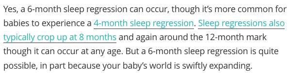 Your baby could possibly be in a sleep regression or, it's likely they are not in a sleep regression. We hope this answers your question, "Why the fuck won't this baby sleep??"