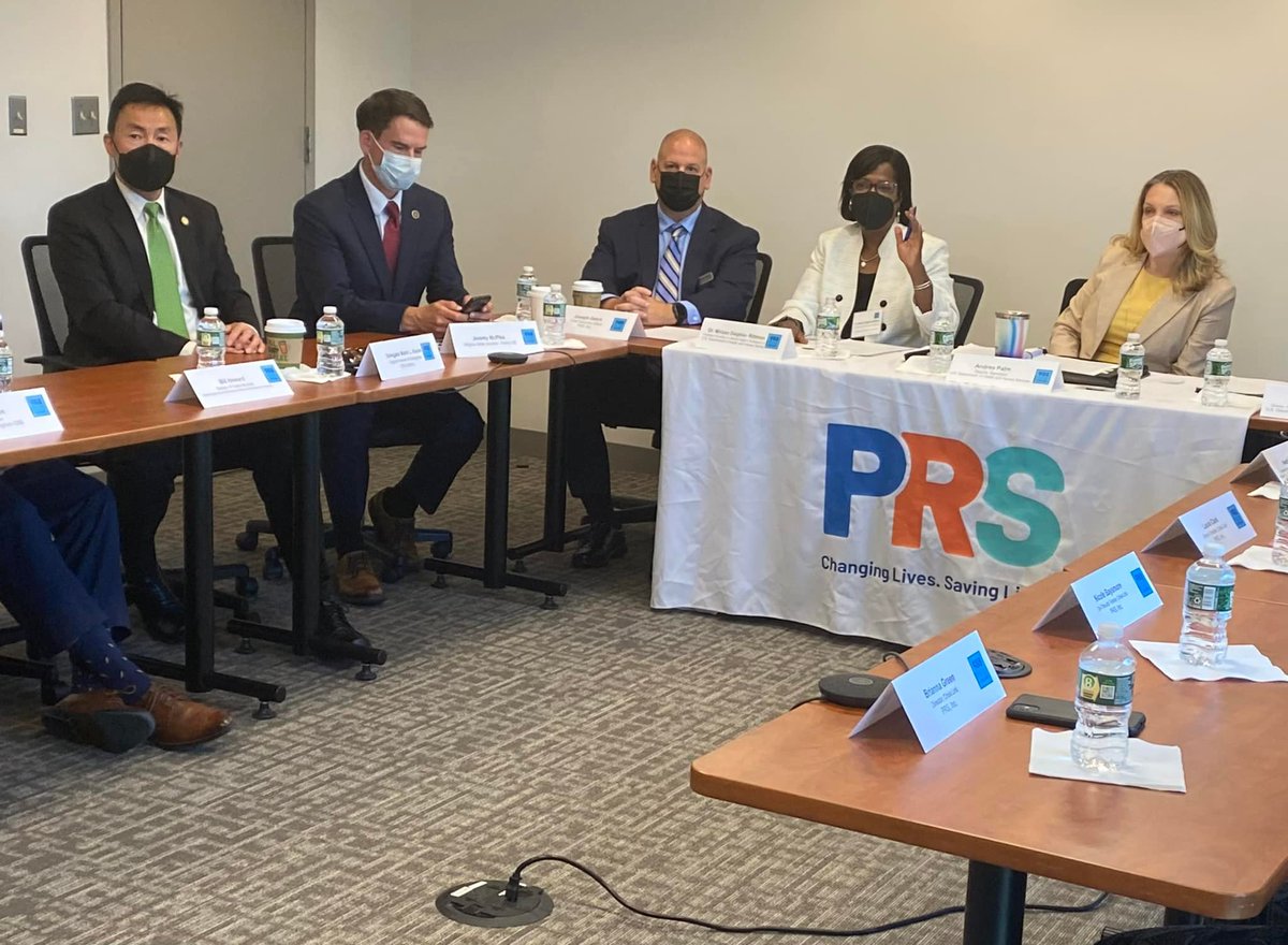 MarkKeam's tweet photo. Pleased to welcome @HHSGov Deputy Secretary Andrea Palm, @SAMHSA_Leader, @JeremyMcPike @DaliaPalchik and mental health counselors and experts to @crisislink located in my @VaHouse district for briefing about @samhsagov's new @988Lifeline program. https://t.co/Rx6H2e3t5h
