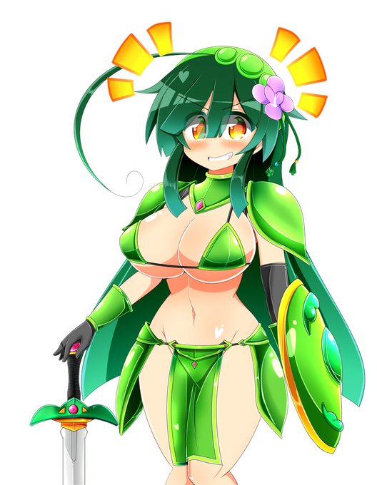 ずん子ちゃんのビキニアーマー差分完成しましたー!!アーマーブレイクもできるようにしました! 