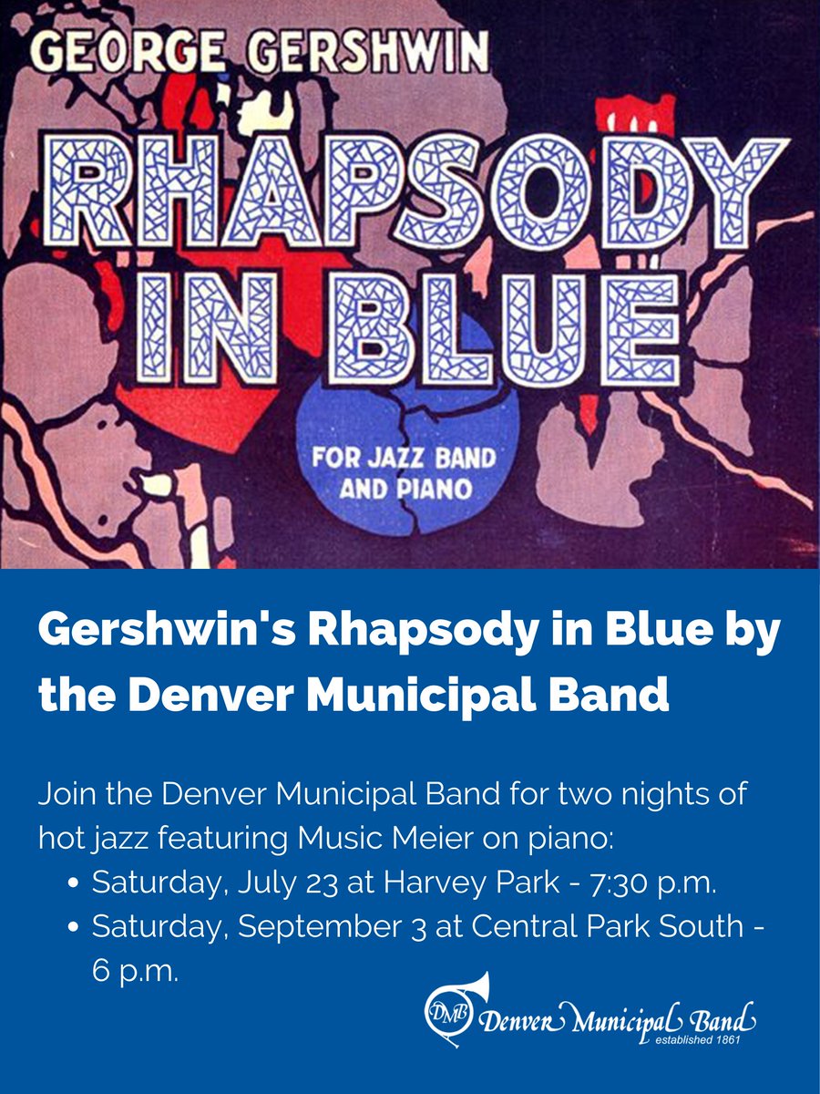 We're playing Harvey Park tomorrow (Saturday, July 23) at 7:30 p.m. And you're in for a treat! We're rolling out a piano and playing Rhapsody in Blue. A first! Best of all - it's free! #denver #denvermusic #denverjazz