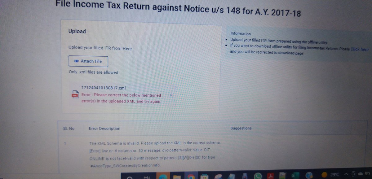 addyabhi's tweet photo. @IncomeTaxIndia PLEASE HELP Horrible ITR site, Horrible development, horrible end user experience. Not able to upload ITR file. Please help. This new site is not even usable. I have to refile my old itr for some reason,  too much pain for end user. Please see the screenshot. https://t.co/WSso5loKYK