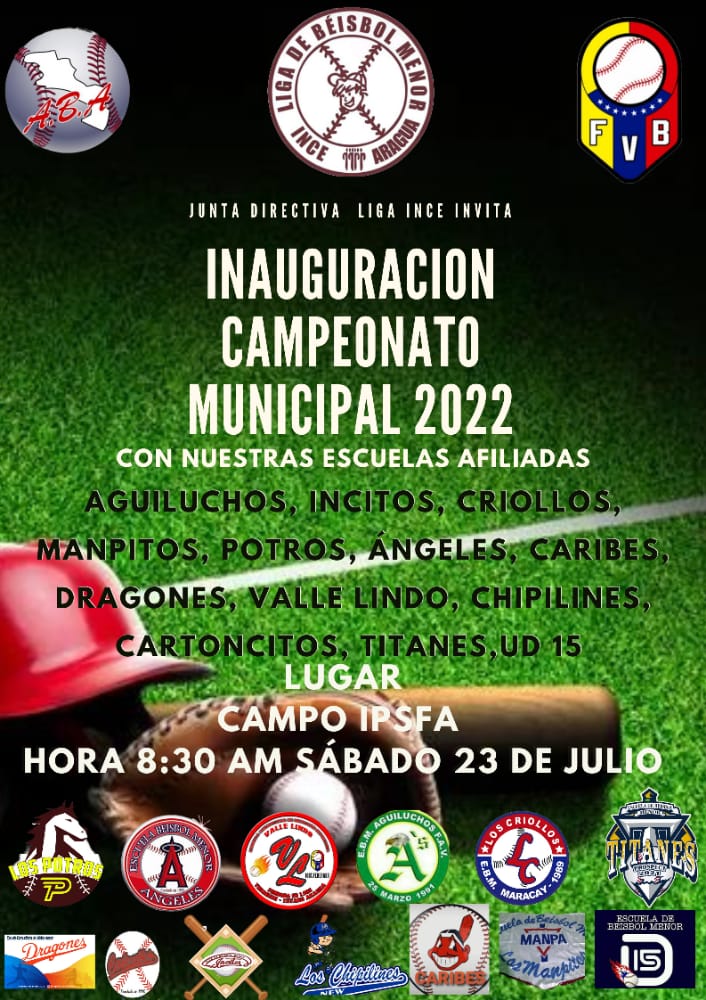 ligaince's tweet photo. 📢 Invitamos a toda la familia Liga INCE a participar en la Inauguración del Campeonato #Municipal2022 🏆

@ClubIncitos
#loscriollos
@CBMLosPotros 
@AguiluchosClub
#Manpitos
#angelesebm
#caribes
#dragones
#cartoncitos
#vallelindo
@loschipilines
@titanesprospect 
#ud15 https://t.co/9UXZbFyIom