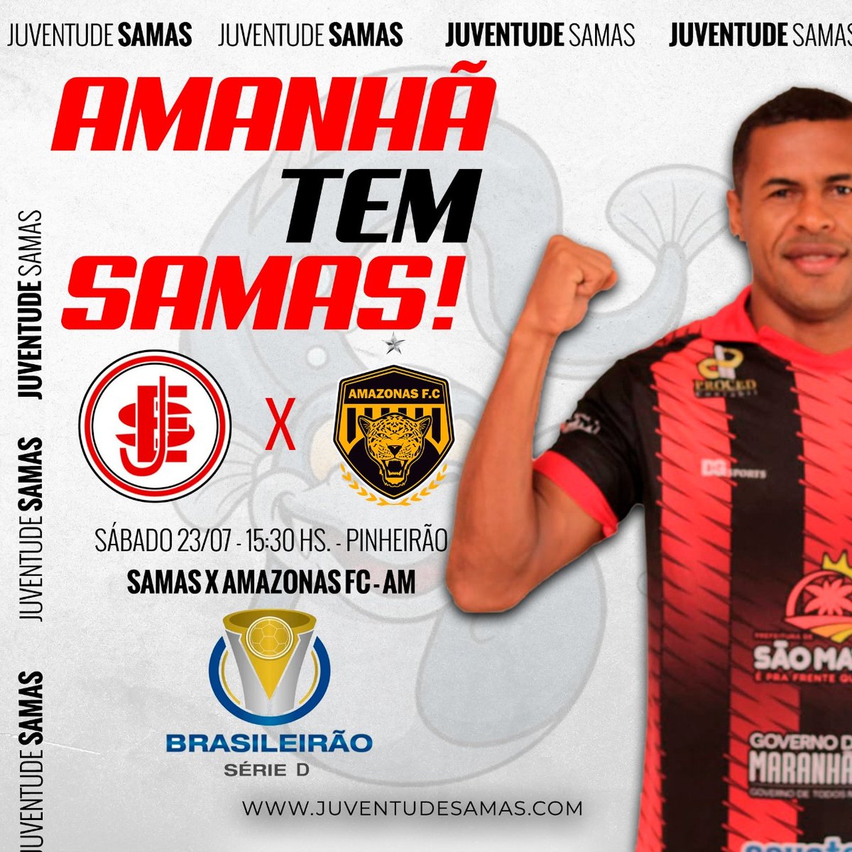 VALE VAGA NAS OITAVAS 😍

⚽️ | Juventude Samas ❌ Amazonas 
🏆 | Campeonato Brasileiro da série D 
🗓 |  AMANHÃ
🕓 | 15h30
🎫 | r$ 10,00 
🏟 |  Estádio Pinheirão 
🎥 |  <a href="/InStat_Sport/">InStat Sport</a>

Pra Cima SAMAS ! 

🤍🖤❤#OrgulhodoInterior ❤🤍🖤