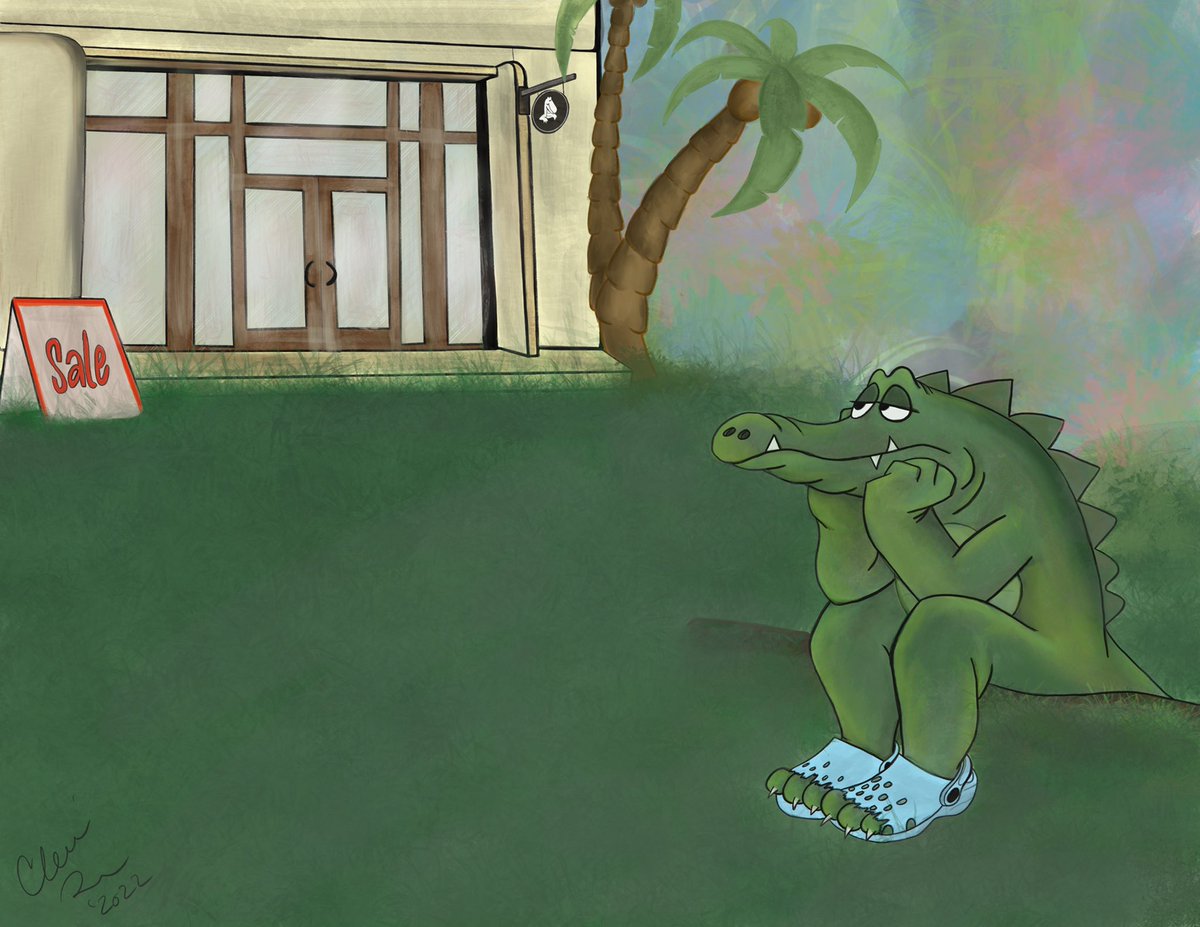 cmlpaintings's tweet photo. Drawing of the day - I Don’t Give a Croc. My daughter asked me to paint her something with Crocs and this is what came to mind. @Crocs  #illustration #digitalart #Procreate #crocs #digitalpainting #cartoon https://t.co/6hIP7VT2bT