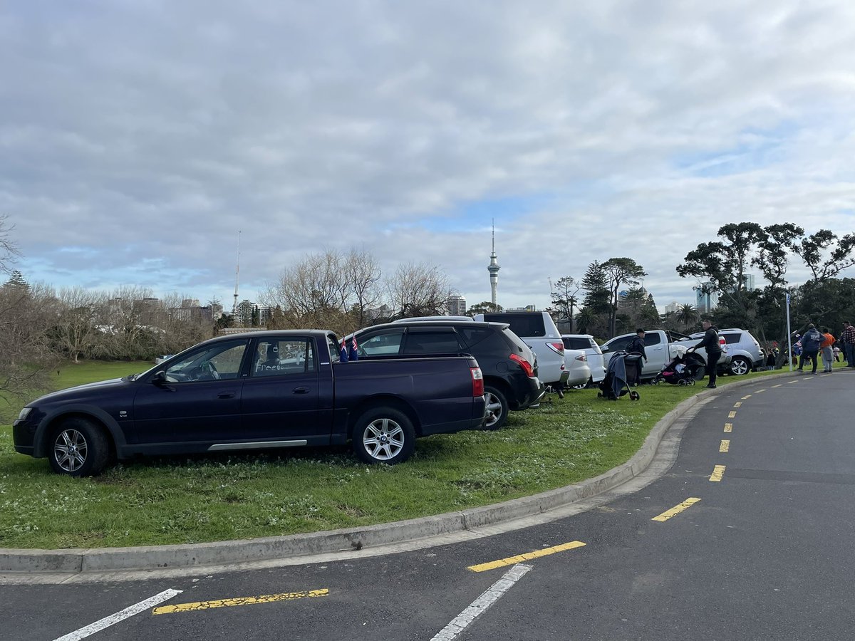 Great to see <a href="/AklCouncil/">Auckland Council</a> and <a href="/AklTransport/">Auckland Transport</a> proactively managing all the the illegal parking that constantly goes on in the Domain. Cars parked everywhere on the grass, not a tow truck in sight.