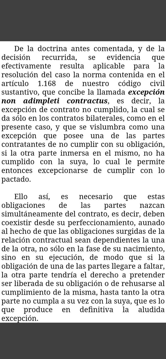 Contratos (Venezuela) para que pueda alegarse la excepción non-adimpleti contractus, debe tratase de un contrato bilateral y debe tratarse de obligaciones que dependan una de la otra Sentencia N° 000253 del 20/07/2022 Sala de Casación Civil del TSJ