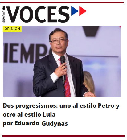 EGudynas's tweet photo. Asoman dos progresismos: uno al estilo Petro (Colombia) y otro al estilo Lula (Brasil). Una reflexión a partir de propuesta de despetrolizar de Petro que Lula no acompaña. Reviven tensiones y contradicciones en progresismos. Mi nota en @SemanarioVoces > https://t.co/u41ftQZjlj https://t.co/5ZF3JsJHRe