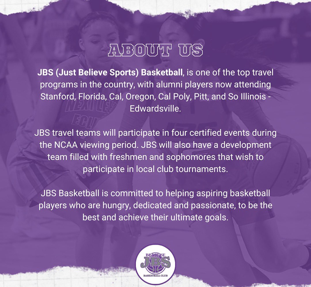 Who are we? 👀

For more information on who we are and what we do, head on over to jbsbasketball.com 🏆

#JBSBasketball #3SSB #AdidasGauntletWinner #AdidasGrassroots #AAU #AAUBasketball