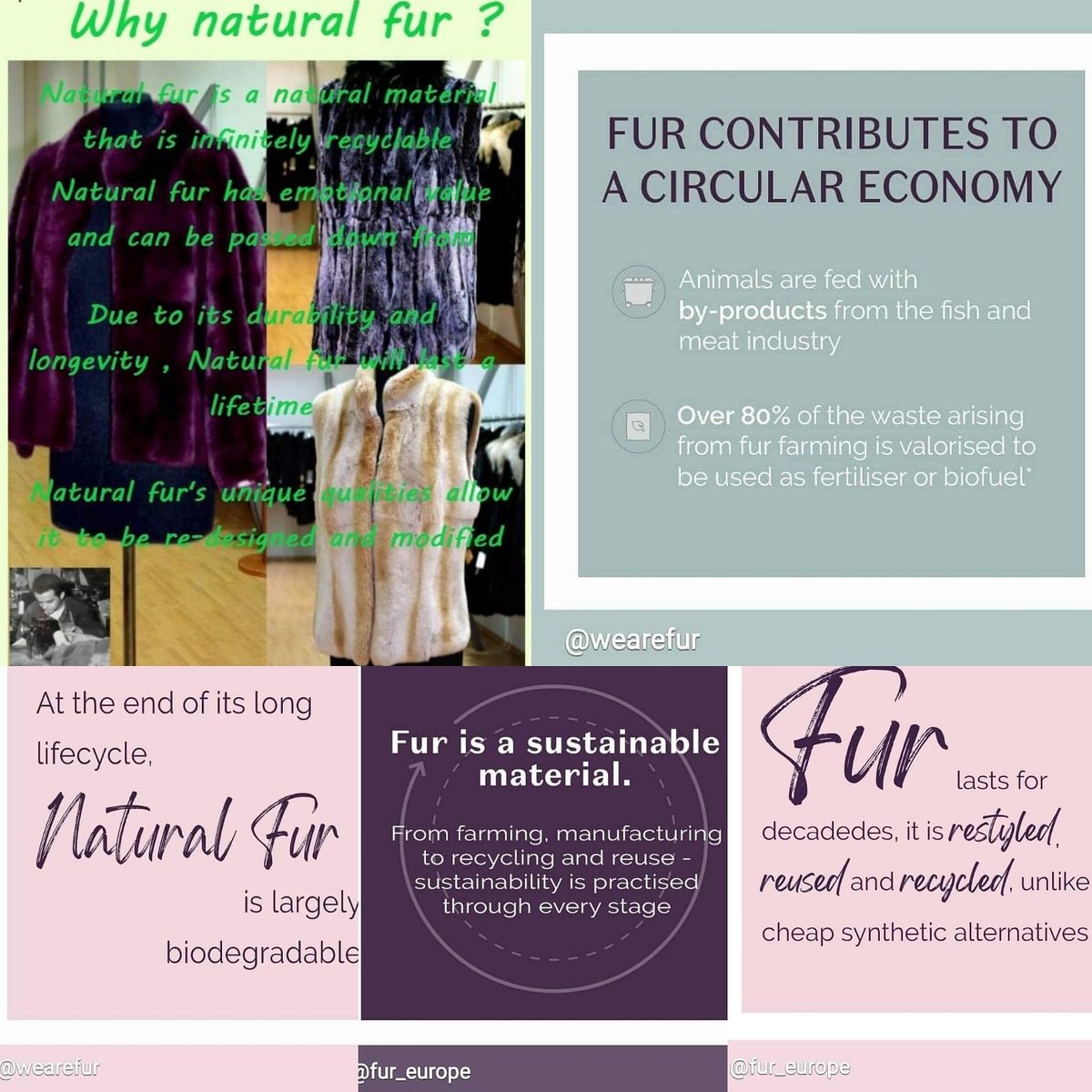 tkifurs's tweet photo. Natural fur is the "slow and long lasting fashion"  as an alternative to the modern culture "buy and throw away"  of synthetic and plastic petroleum products and therefore a good choice for fashion consumers who are interested for sustainability
#realfur #sustainable #naturalfur https://t.co/LfOGm1a8DG