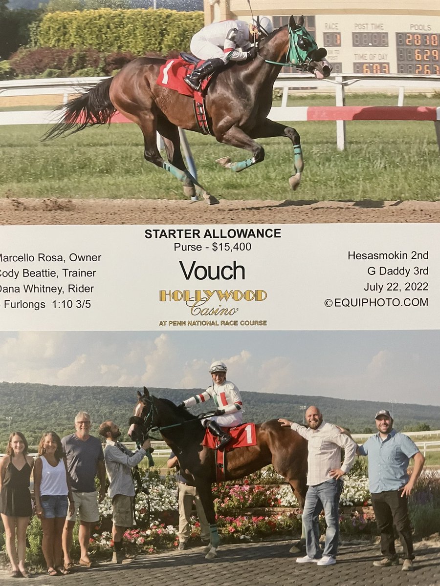 CCBRacingStable's tweet photo. Thankyou Vouch! #horse #HorseRacing #hollywoodcasino #Pennsylvania #win #Thankful #BlessedAndGrateful #SummerVibes https://t.co/mTfUEASZBV