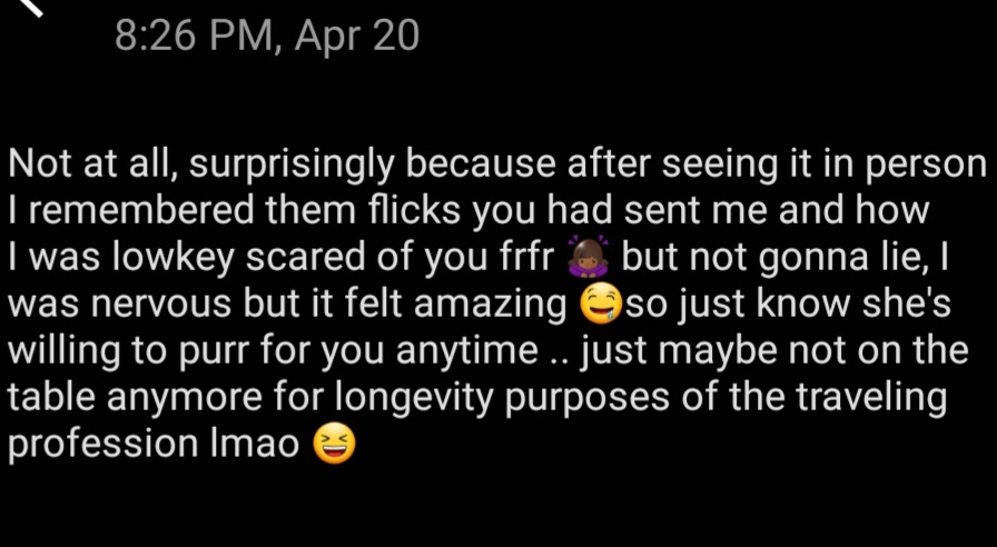 Yaboi2cold92's tweet image. Mfs b sleeping on me😂😂😂 she didn't wanna give the cat up at first till she found out hw gud I am with my hands👐 i just happen 2 b a great stroker too 😏 #sexisaplus #playnogames #patientlywaited #bootsknockoff 😂 #massagetherapist
