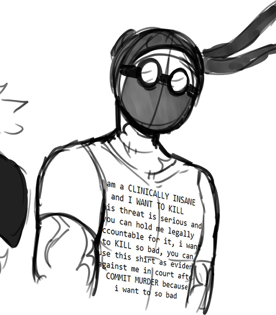 Trickbunn's tweet photo. they got matching unhinged shirts #madnesscombat #madnesscombatfanart #madnesscombathank #madnesscombat2B https://t.co/HUFdUzMecR