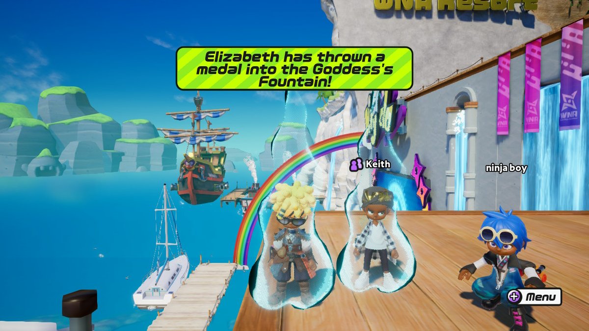 MoraJoda's tweet image. While at the Resort I hungout with Keith a little while. Also, I saw $waggy*MVP a few times while there.  #Ninjala #NintendoSwitch