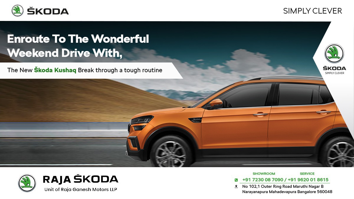 RajaSkoda's tweet photo. Enroute To The Wonderful Weekend Drive With , The New Škoda Kushaq Break through tough routine
ŠKODA KUSHAQ Bookings Open
Call Us
+91 7230 08 7090
+91 9620 01 8615
#Rajaskoda #choosewhatreallymatters #skodaindia #skodafan #simplyclever #testdrive #skoda #TheLookThatMatters https://t.co/7ptgWCOpgM