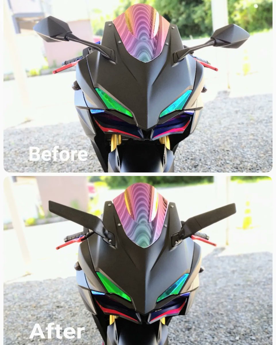 CBR250RR_5_14's tweet photo. 整形した( ゚д゚)
Semspeedの羽っぽいミラー。
後ろは見にくそう。
#cbr250rr
#semspeed
#バイク https://t.co/p7Jjzs28Zz
