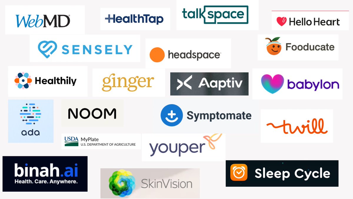 Top Artificial Intelligence (AI) Powered Health Apps in 2022

marktechpost.com/2022/07/22/top…
<a href="/wearehealthily/">Healthily</a> <a href="/Symptomate/">Symptomate</a> @babylonhealth <a href="/SknVsn/">SkinVision</a> <a href="/Aaptiv/">Aaptiv</a> <a href="/Headspace/">Headspace</a> <a href="/noom/">Noom</a> <a href="/talkspace/">talkspace</a> <a href="/HealthTap/">HealthTap</a>  <a href="/carebyginger/">Ginger</a> <a href="/adahealth/">Ada</a> <a href="/binah_ai/">binah.ai</a>  <a href="/Sense_ly/">Sensely</a>  <a href="/TwillHealth/">Twill</a> @Youper_ai