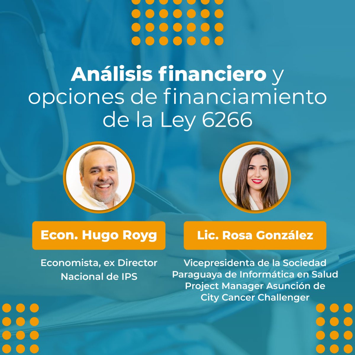 rosagonzalezleo's tweet photo. Todos invitados!
📍Diálogos #FUNCA, con el abordaje sobre Políticas Públicas en #SALUD 🇵🇾
Estaré exponiendo el tema:
▶️Salud Digital para la gestión eficiente.
Inscripciones :👇 https://t.co/AQzloqlRR2
#digitalhealth #informaticasalud #SaludDigital #cancercare @CCan_org https://t.co/jO0Mpr6IjN