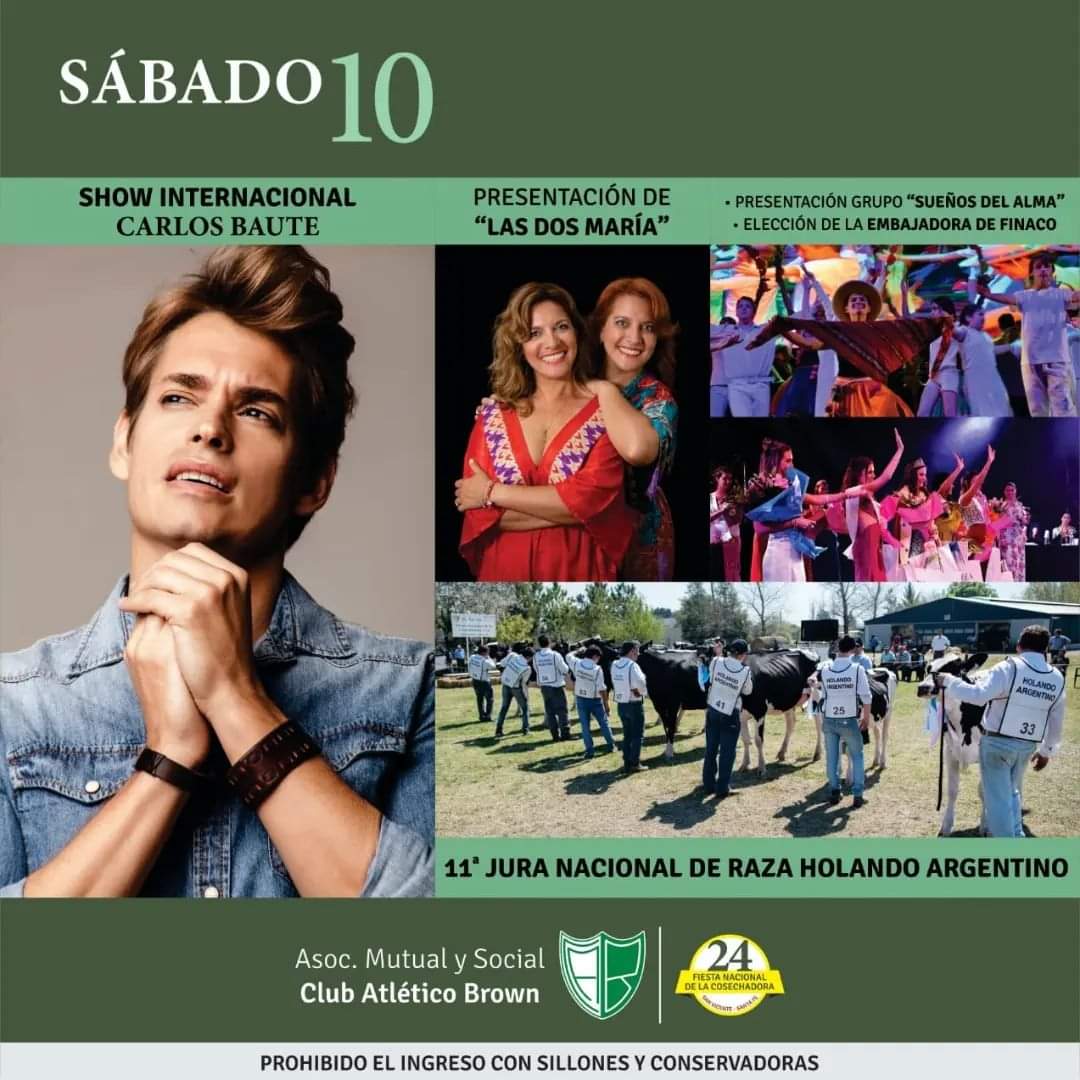 BauteArgentina's tweet photo. No te lo pierdas! #10Septiembre concierto de @carlosbaute en la #24Fiestadelacosechadora #finaco en #sanvicente #santafe
Entradas a la venta en @TurboEntrada
#ShowInternacional #CarlosBaute #conciertos2022 #primavera2022 #argentina ##InfoInternacional #siempreprimeras https://t.co/Lz93DLIHJB
