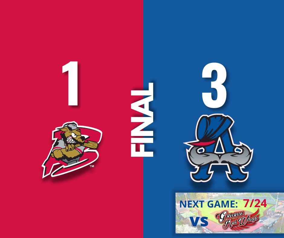 DOUBLEDAYS WIN!! Auburn has tomorrow off and are in Geneva on Sunday, Auburn is back home on Wednesday to take on Niagara #godoubledays